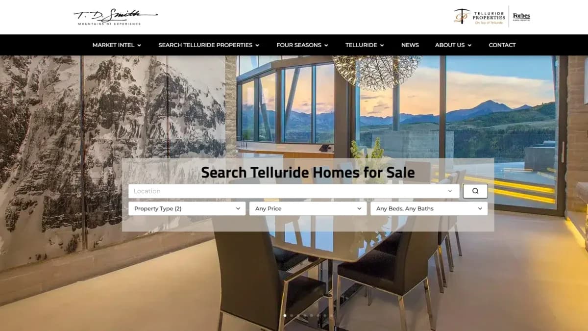 Luxury real estate property search website screenshot