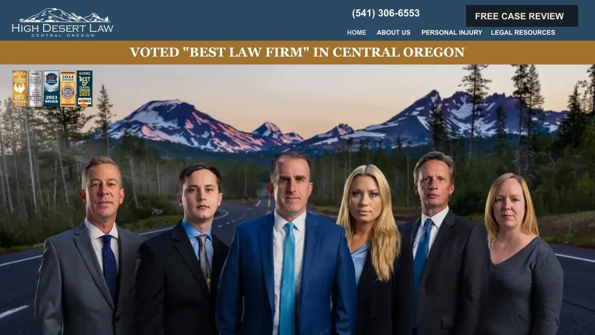 Personal injury law firm website screenshot